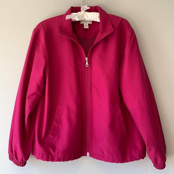 Appleseed's Jackets & Blazers - Appleseed’s fuchsia windbreaker jacket zip front mesh lining drawstring waist PM